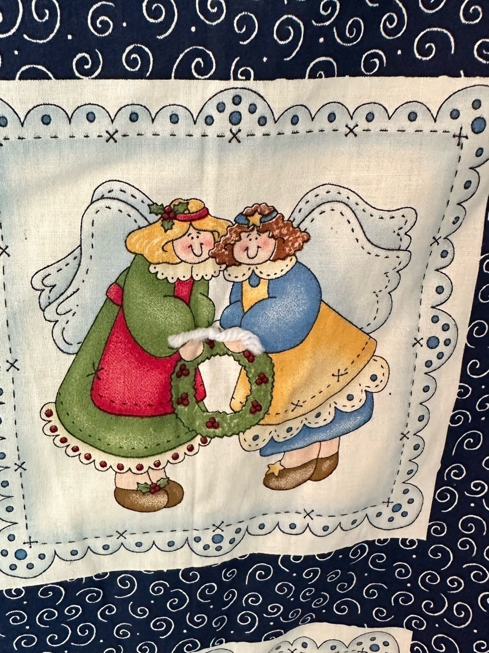 Vintage Christmas Angel Lap/Wall Quilt Fabric Panel Design Dianna Marcum Winter - Picture 5 of 12